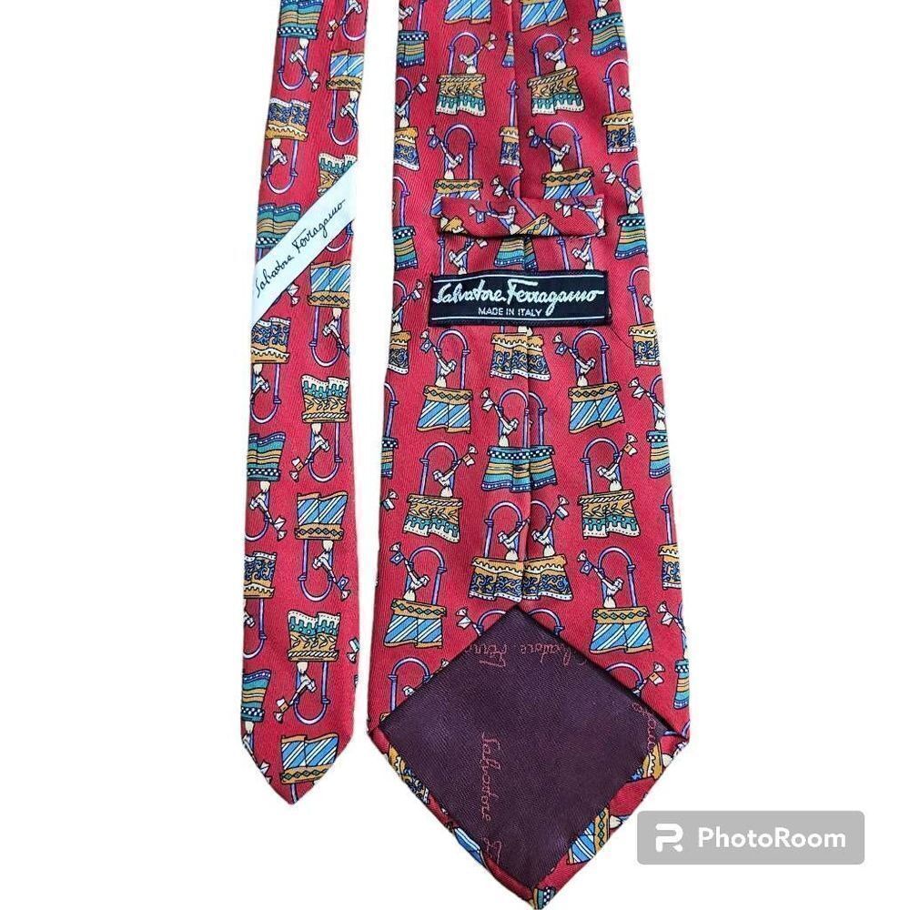 Salvatore Ferragamo Tie Necktie Red Italy 58x4